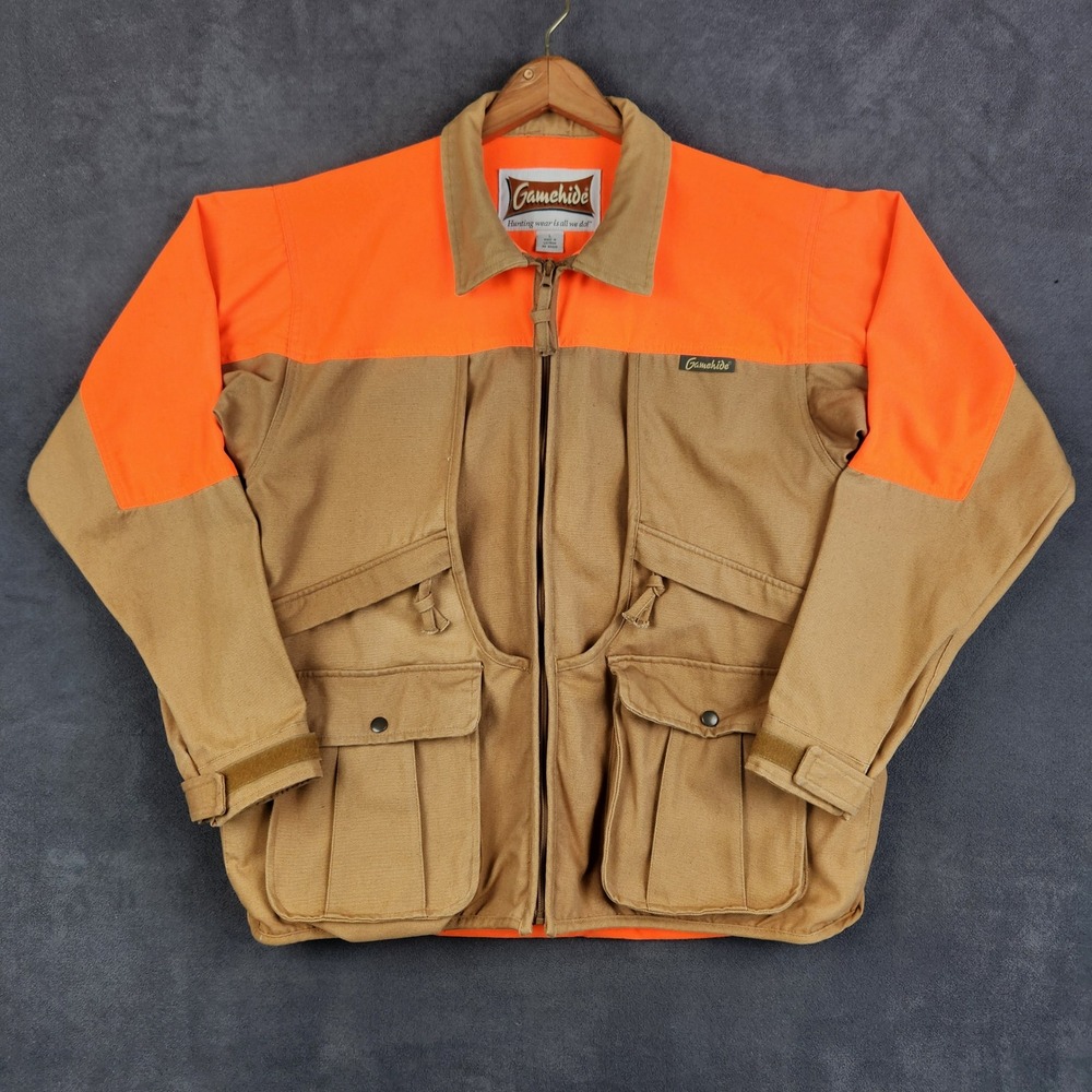 Gamehide Brush Breaker Jacket Mens Large Orange Tan Heavy‎ Duty Canvas Hunting